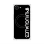 プレミアムスクエアケース with MagSafe［ 1PIU1UGUALE3 - ロゴ vertical - ブラック ］