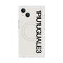 プレミアムスクエアケース with MagSafe［ 1PIU1UGUALE3 - ロゴ vertical - ホワイト ］