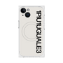 プレミアムスクエアケース with MagSafe［ 1PIU1UGUALE3 - ロゴ vertical - ホワイト ］