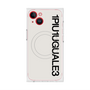 プレミアムスクエアケース with MagSafe［ 1PIU1UGUALE3 - ロゴ vertical - ホワイト ］