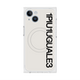 プレミアムスクエアケース with MagSafe［ 1PIU1UGUALE3 - ロゴ vertical - ホワイト ］