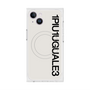 プレミアムスクエアケース with MagSafe［ 1PIU1UGUALE3 - ロゴ vertical - ホワイト ］