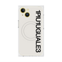 プレミアムスクエアケース with MagSafe［ 1PIU1UGUALE3 - ロゴ vertical - ホワイト ］