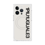 プレミアムスクエアケース with MagSafe［ 1PIU1UGUALE3 - ロゴ vertical - ホワイト ］