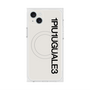 プレミアムスクエアケース with MagSafe［ 1PIU1UGUALE3 - ロゴ vertical - ホワイト ］