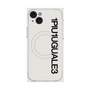 プレミアムスクエアケース with MagSafe［ 1PIU1UGUALE3 - ロゴ vertical - ホワイト ］