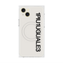プレミアムスクエアケース with MagSafe［ 1PIU1UGUALE3 - ロゴ vertical - ホワイト ］