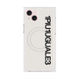 プレミアムスクエアケース with MagSafe［ 1PIU1UGUALE3 - ロゴ vertical - ホワイト ］