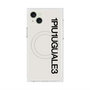 プレミアムスクエアケース with MagSafe［ 1PIU1UGUALE3 - ロゴ vertical - ホワイト ］