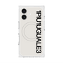 プレミアムスクエアケース with MagSafe［ 1PIU1UGUALE3 - ロゴ vertical - ホワイト ］