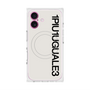 プレミアムスクエアケース with MagSafe［ 1PIU1UGUALE3 - ロゴ vertical - ホワイト ］