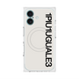 プレミアムスクエアケース with MagSafe［ 1PIU1UGUALE3 - ロゴ vertical - ホワイト ］