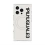 プレミアムスクエアケース with MagSafe［ 1PIU1UGUALE3 - ロゴ vertical - ホワイト ］