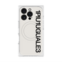 プレミアムスクエアケース with MagSafe［ 1PIU1UGUALE3 - ロゴ vertical - ホワイト ］