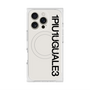 プレミアムスクエアケース with MagSafe［ 1PIU1UGUALE3 - ロゴ vertical - ホワイト ］