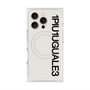 プレミアムスクエアケース with MagSafe［ 1PIU1UGUALE3 - ロゴ vertical - ホワイト ］