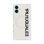 プレミアムスクエアケース with MagSafe［ 1PIU1UGUALE3 - ロゴ vertical - ホワイト ］