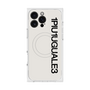 プレミアムスクエアケース with MagSafe［ 1PIU1UGUALE3 - ロゴ vertical - ホワイト ］