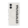 プレミアムスクエアケース with MagSafe［ 1PIU1UGUALE3 - ロゴ vertical - ホワイト ］