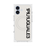 プレミアムスクエアケース with MagSafe［ 1PIU1UGUALE3 - ロゴ vertical - ホワイト ］