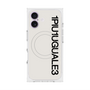 プレミアムスクエアケース with MagSafe［ 1PIU1UGUALE3 - ロゴ vertical - ホワイト ］