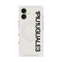 プレミアムスクエアケース with MagSafe［ 1PIU1UGUALE3 - ロゴ vertical - ホワイト ］