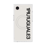 プレミアムスクエアケース with MagSafe［ 1PIU1UGUALE3 - ロゴ vertical - ホワイト ］
