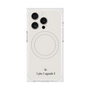 プレミアムスクエアケース with MagSafe［ 1PIU1UGUALE3 - ロゴ - ホワイト ］