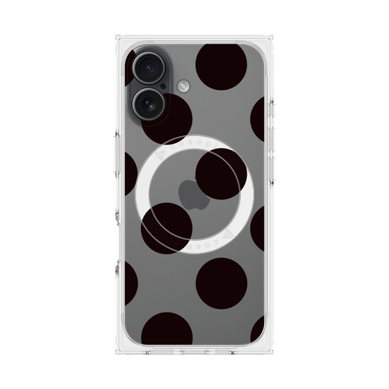 プレミアムスクエアケース with MagSafe［ シンプルドット - Black ］