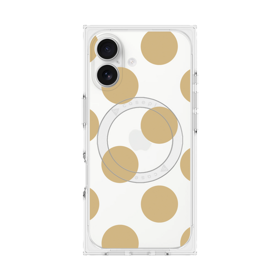 プレミアムスクエアケース with MagSafe［ シンプルドット - Beige ］