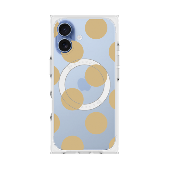 プレミアムスクエアケース with MagSafe［ シンプルドット - Beige ］