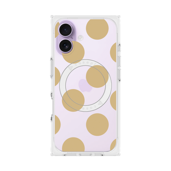 プレミアムスクエアケース with MagSafe［ シンプルドット - Beige ］