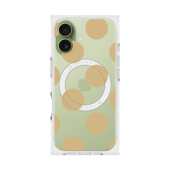 プレミアムスクエアケース with MagSafe［ シンプルドット - Beige ］