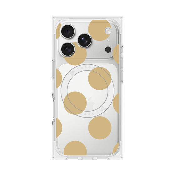 プレミアムスクエアケース with MagSafe［ シンプルドット - Beige ］