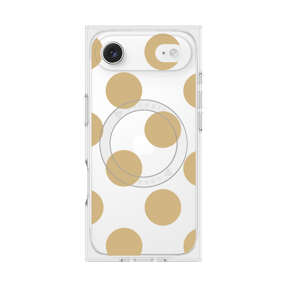 プレミアムスクエアケース with MagSafe［ シンプルドット - Beige ］