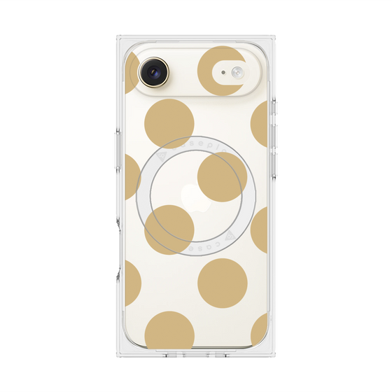 プレミアムスクエアケース with MagSafe［ シンプルドット - Beige ］