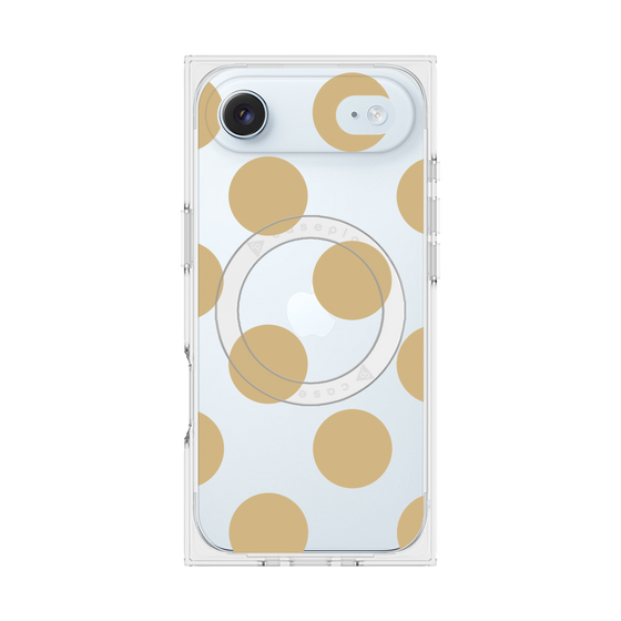 プレミアムスクエアケース with MagSafe［ シンプルドット - Beige ］