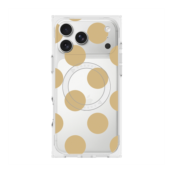 プレミアムスクエアケース with MagSafe［ シンプルドット - Beige ］