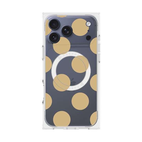 プレミアムスクエアケース with MagSafe［ シンプルドット - Beige ］
