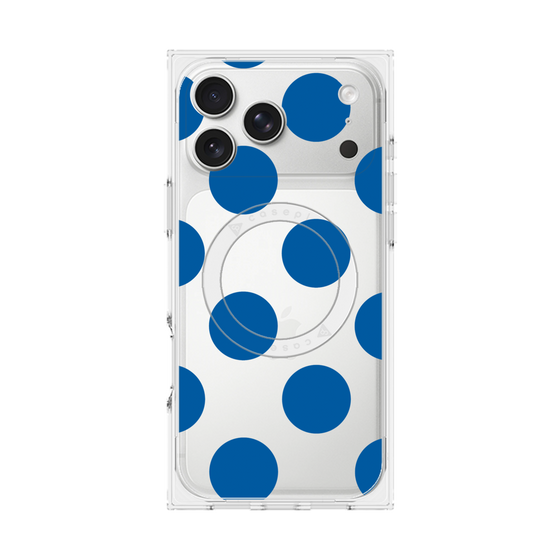 プレミアムスクエアケース with MagSafe［ シンプルドット - Blue ］