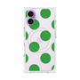 プレミアムスクエアケース with MagSafe［ シンプルドット - Green ］