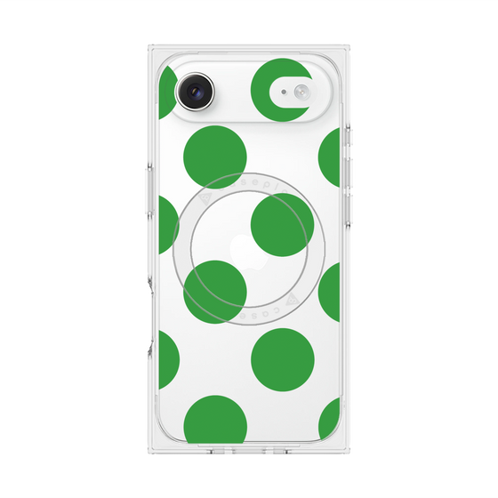 プレミアムスクエアケース with MagSafe［ シンプルドット - Green ］