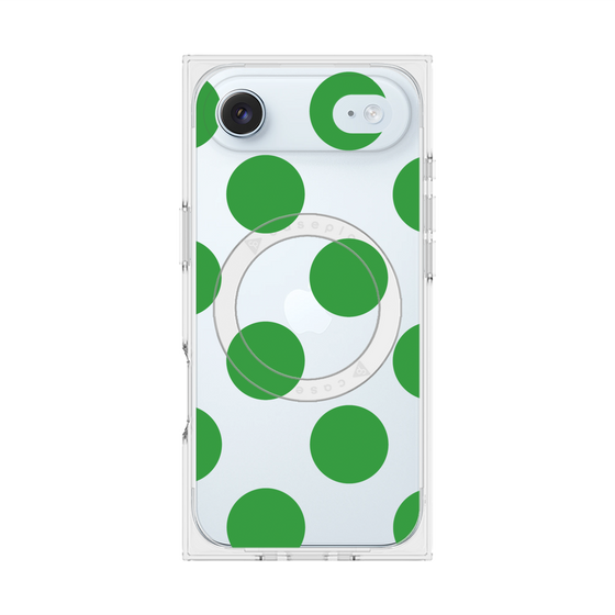 プレミアムスクエアケース with MagSafe［ シンプルドット - Green ］