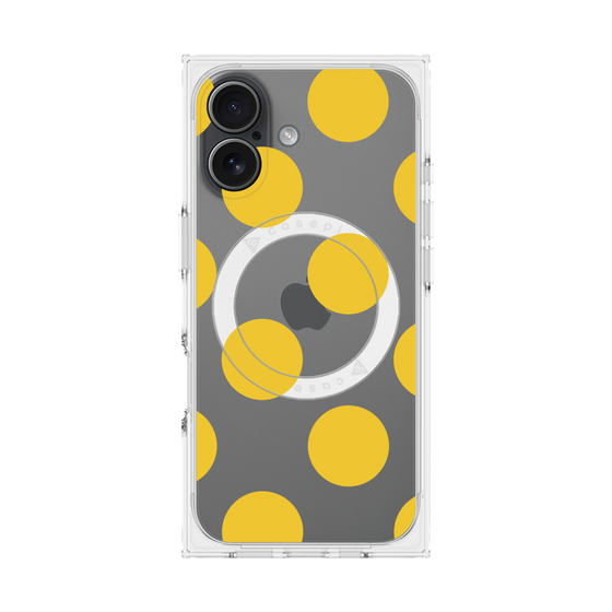 プレミアムスクエアケース with MagSafe［ シンプルドット - Yellow ］