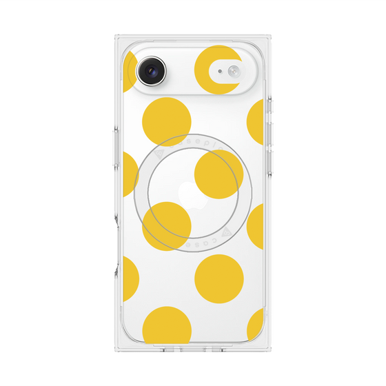 プレミアムスクエアケース with MagSafe［ シンプルドット - Yellow ］