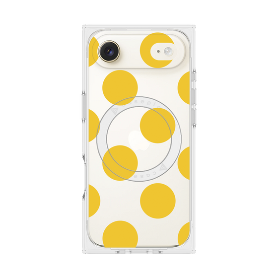 プレミアムスクエアケース with MagSafe［ シンプルドット - Yellow ］