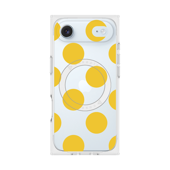 プレミアムスクエアケース with MagSafe［ シンプルドット - Yellow ］