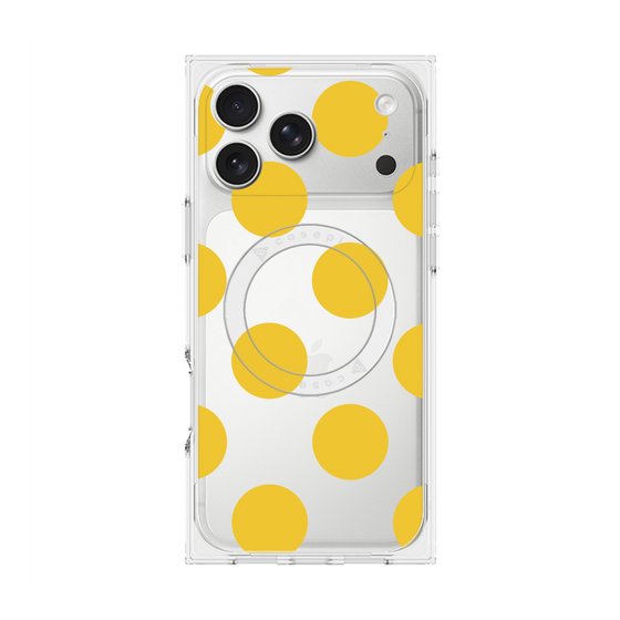 プレミアムスクエアケース with MagSafe［ シンプルドット - Yellow ］