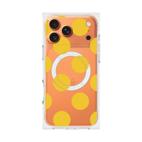 プレミアムスクエアケース with MagSafe［ シンプルドット - Yellow ］
