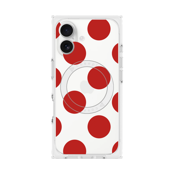 プレミアムスクエアケース with MagSafe［ シンプルドット - Red ］